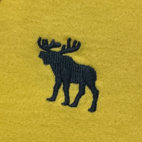 Abercrombie & Fitch Womens Y2K Hooded Henley Size M Yellow Fitted 2000s Preppy - Picture 4 of 7